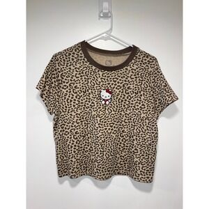 NWOT Women's Hello Kitty Leopard Print Crop Top XXL